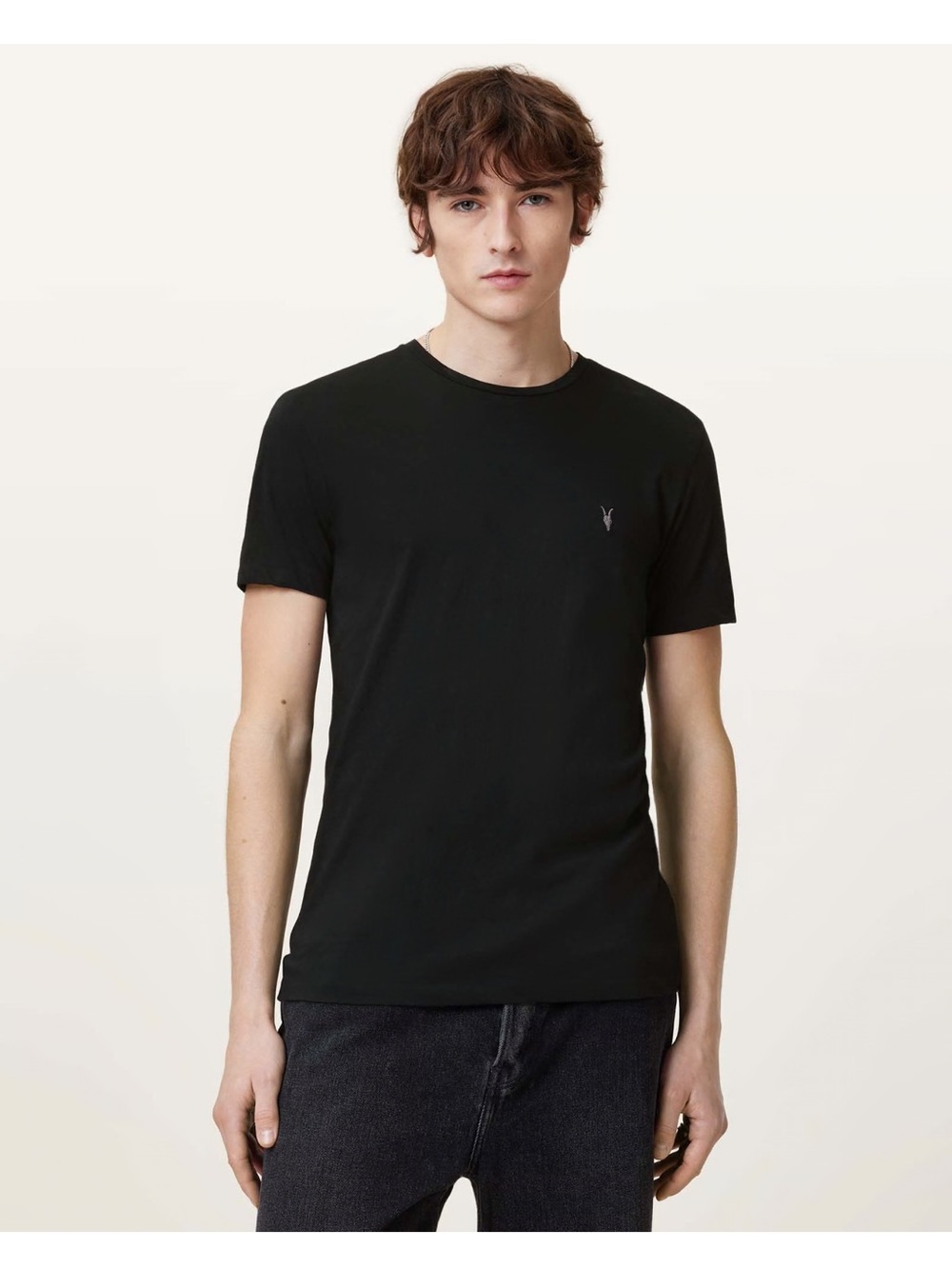 Men's Black Tonic Crew Neck Slim Ramskull T-Shirt